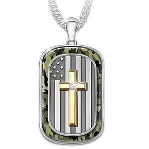 Bradford Exchange Genuine Diamond My Country, My Faith Pendant Necklace